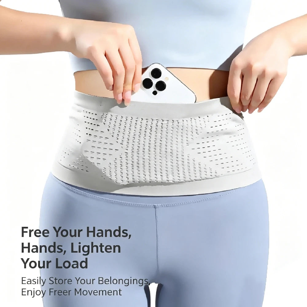 Ceinture de running sport fine à quatre poches – Noir ou gris, S à L