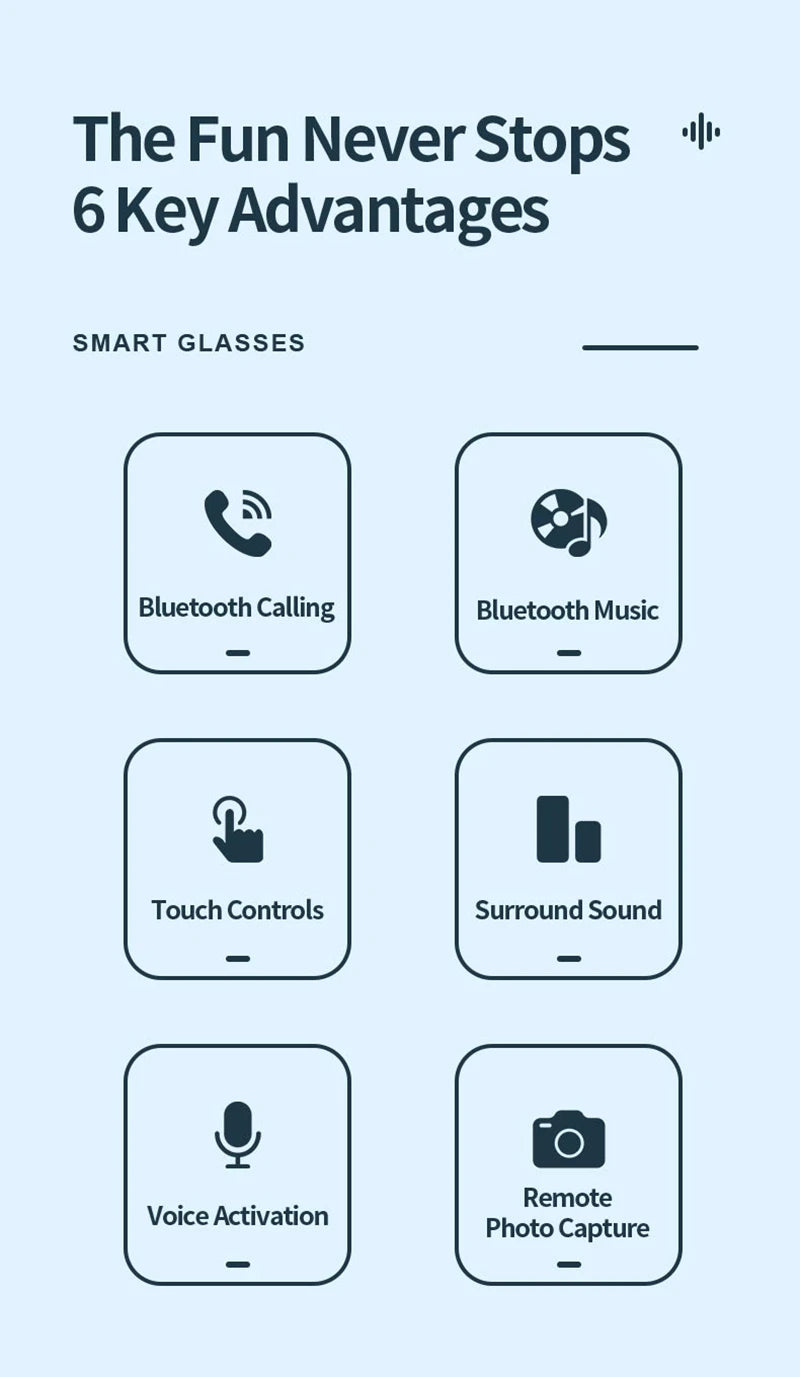 Lunettes audio Bluetooth – Musique et appels, trois couleurs au choix