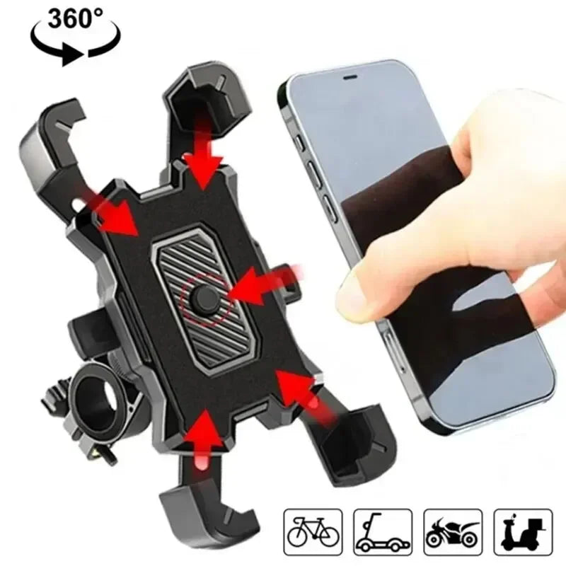 Support téléphone vélo et moto noir – Orientation à 360°