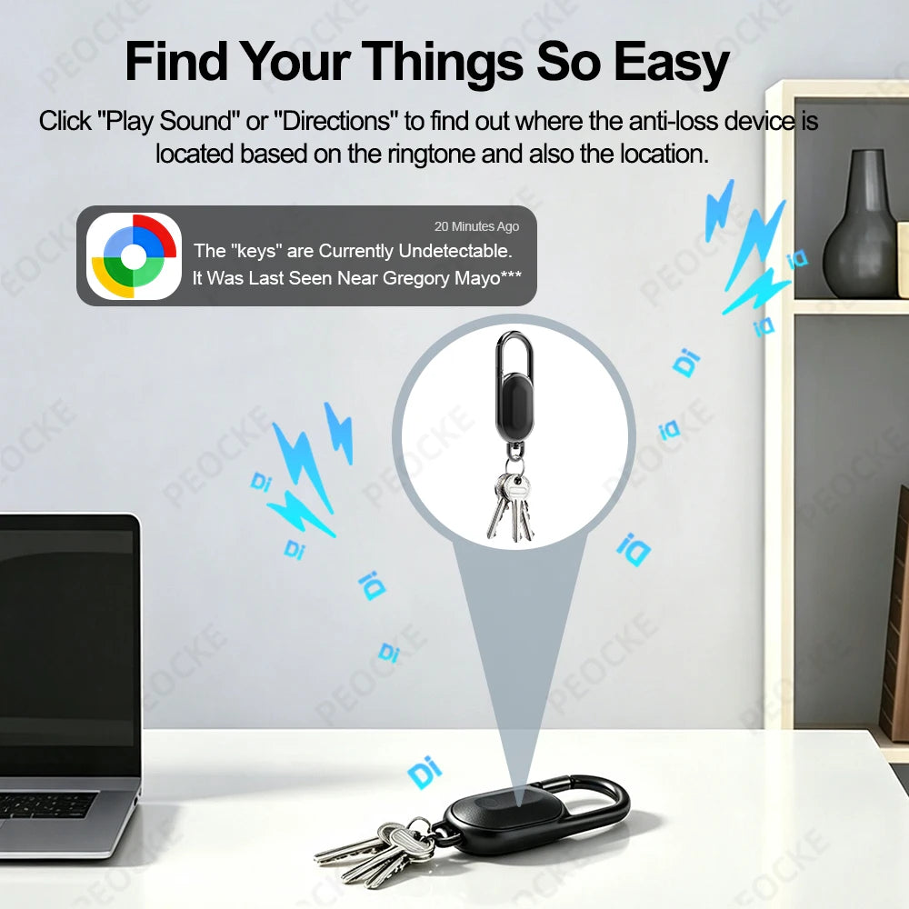 Peocke – Balise Bluetooth pour objets, version Apple ou Android au choix