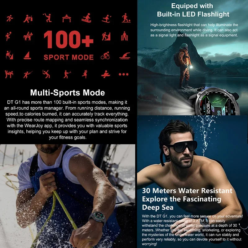 DT G1 – Montre GPS sport avec écran AMOLED 1,43 pouce