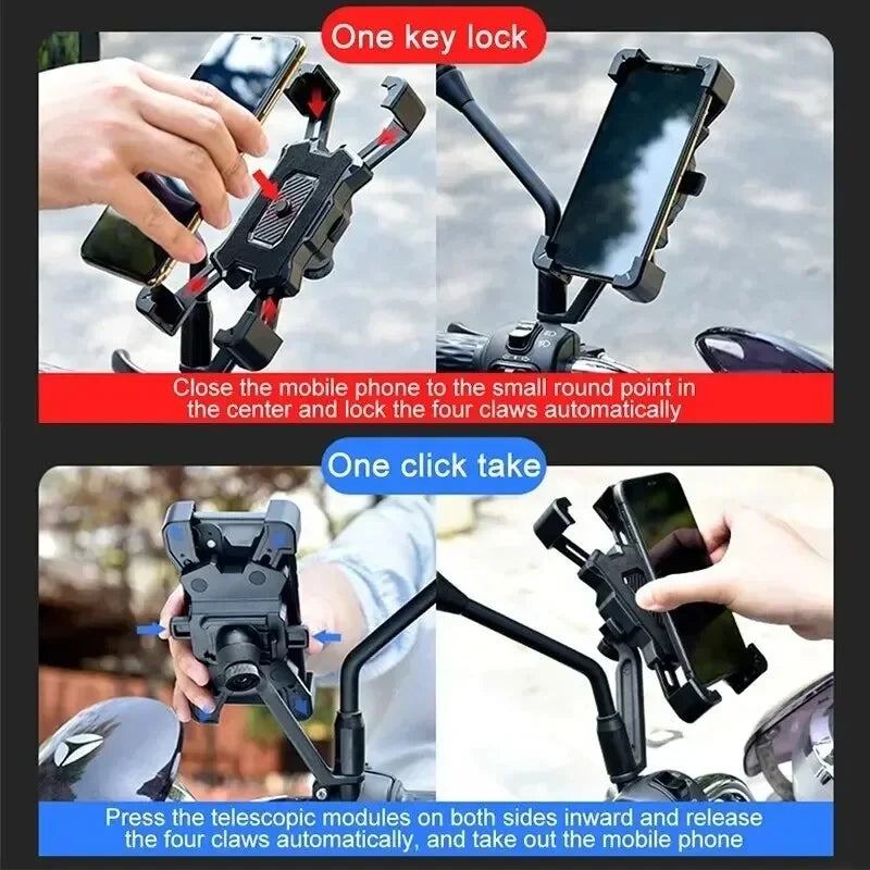 Support téléphone vélo et moto noir – Orientation à 360°