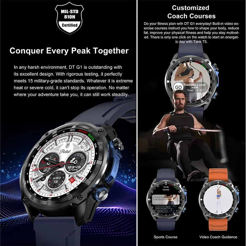 DT G1 – Montre GPS sport avec écran AMOLED 1,43 pouce