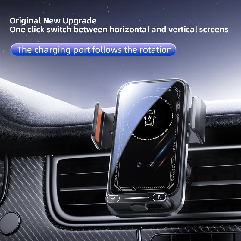 SD13 – Support téléphone auto noir avec recharge sans fil