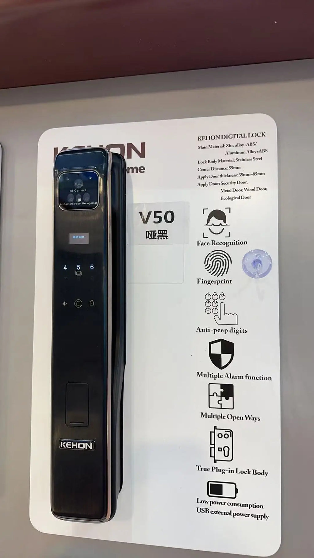 V50 – Serrure connectée Tuya pour maison, empreinte et code