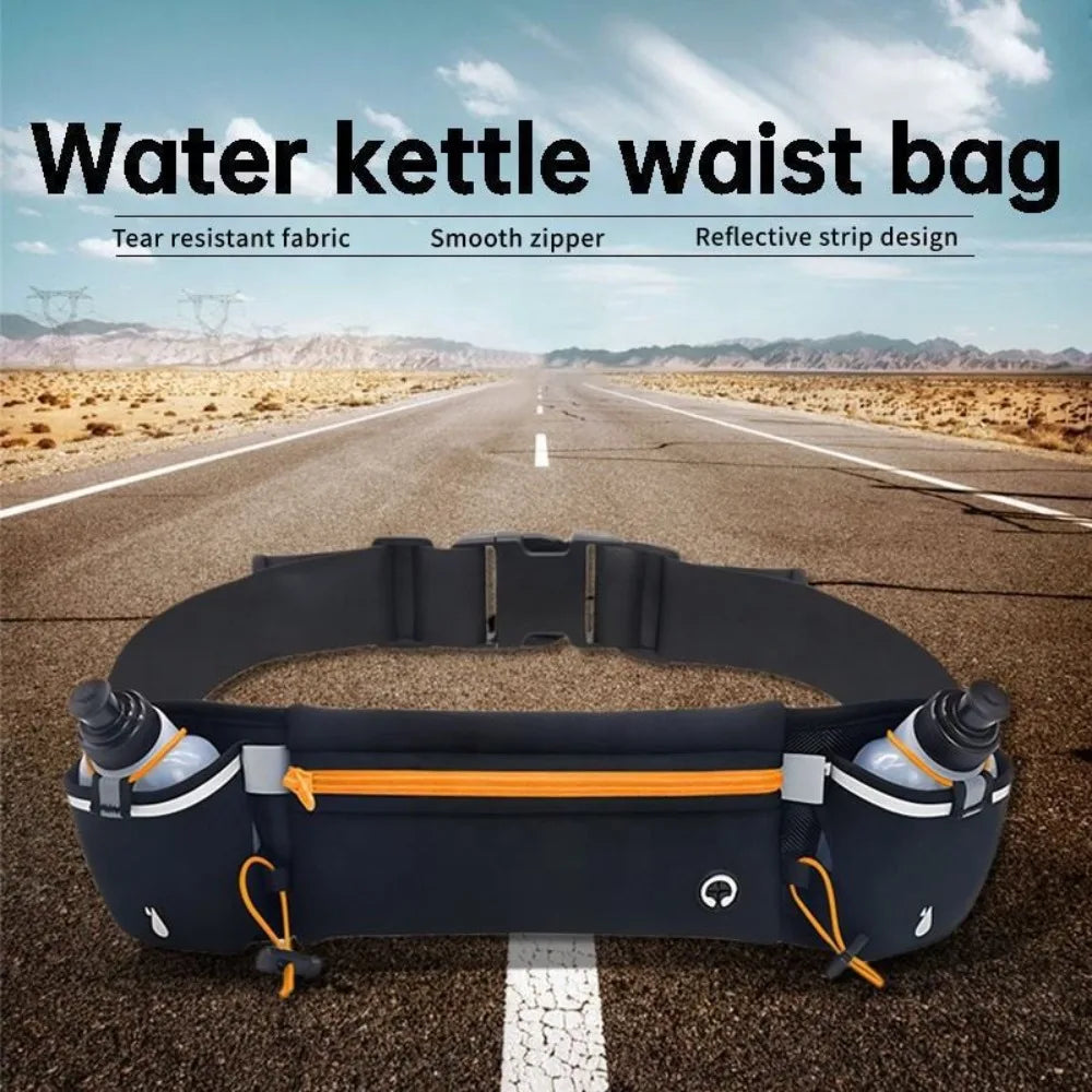 Ceinture de running sport en nylon – Poches et emplacement bouteille