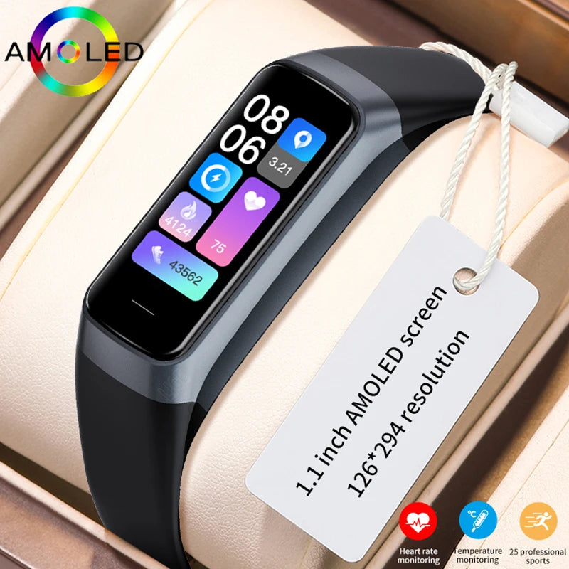 LIGE BW0459A – Bracelet connecté AMOLED 1,1 pouce