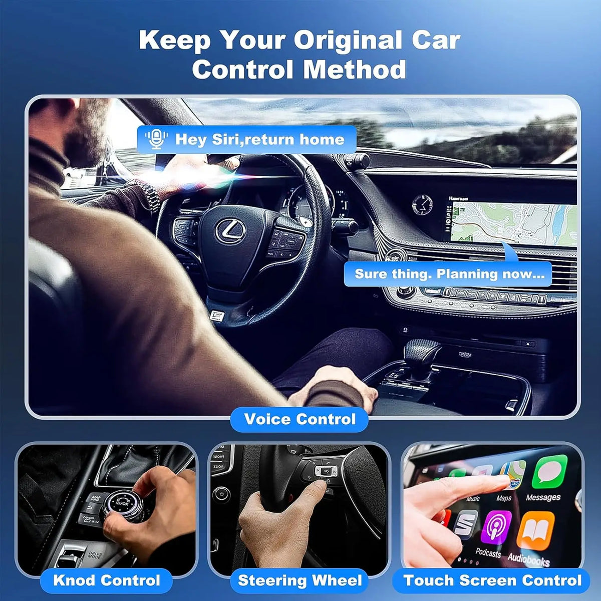 Mini adaptateur auto 2-en-1 – CarPlay et Android Auto sans fil