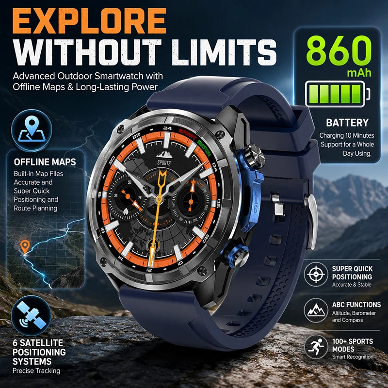DT G1 – Montre connectée sport GPS avec écran AMOLED 1,43 pouce