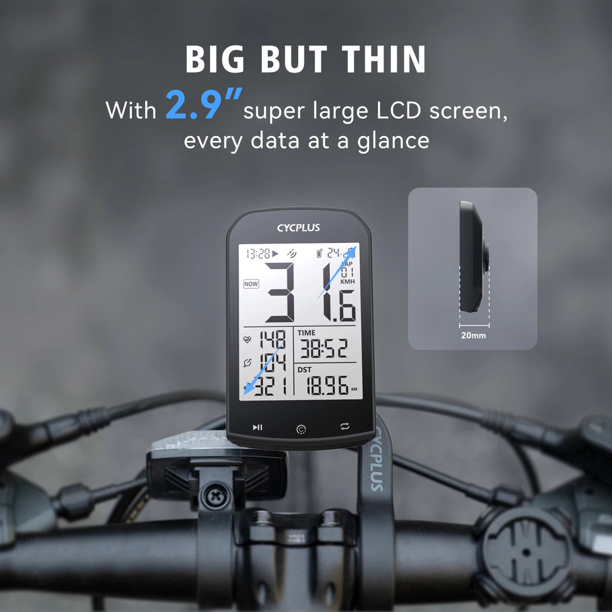 CYCPLUS M1 – Compteur GPS vélo sport, avec ou sans support Z1