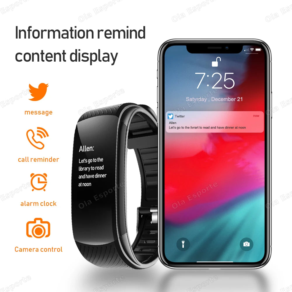 Bracelet connecté sport 0,96 pouce avec recharge USB