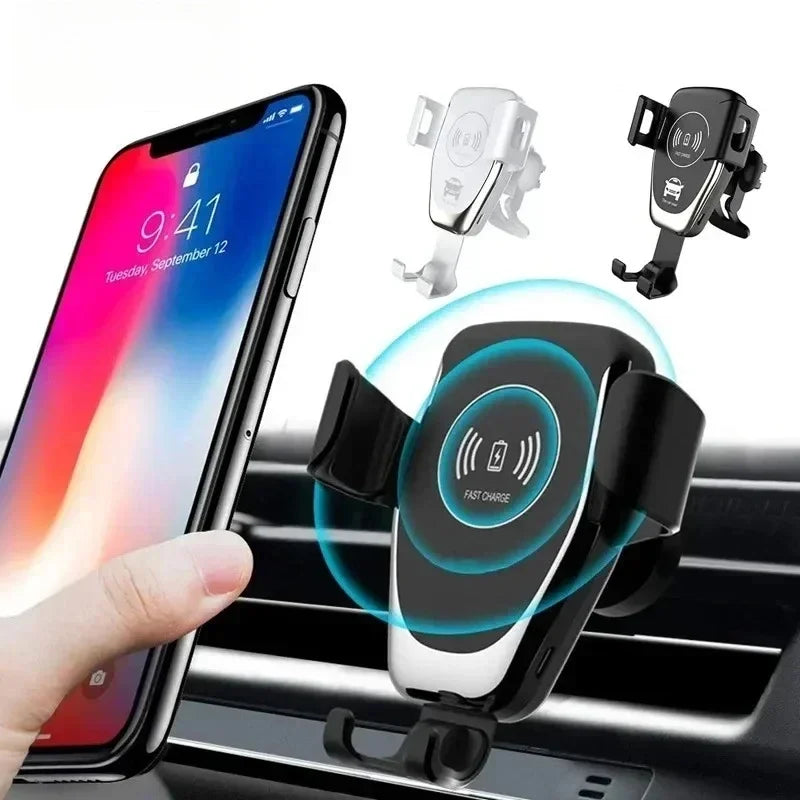 Support téléphone auto avec recharge sans fil – Noir ou blanc