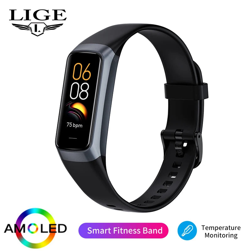 LIGE BW0459A – Bracelet connecté AMOLED 1,1 pouce