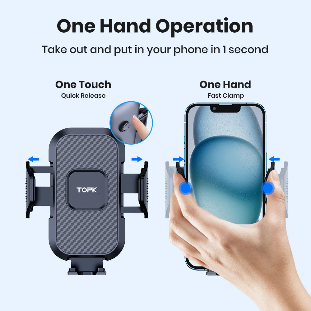 TOPK – Support téléphone auto à crochet pour grille d’aération