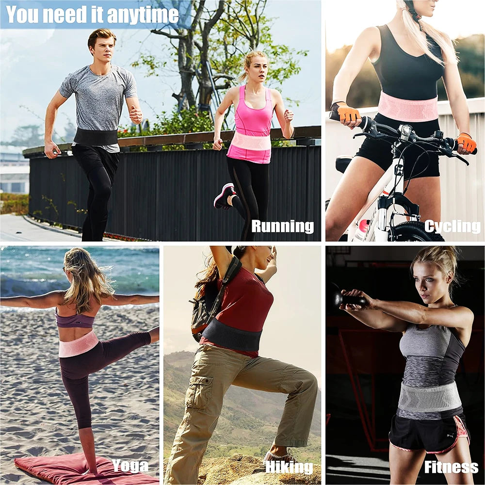 Ceinture de running sport fine à poches – Tailles S, M et L
