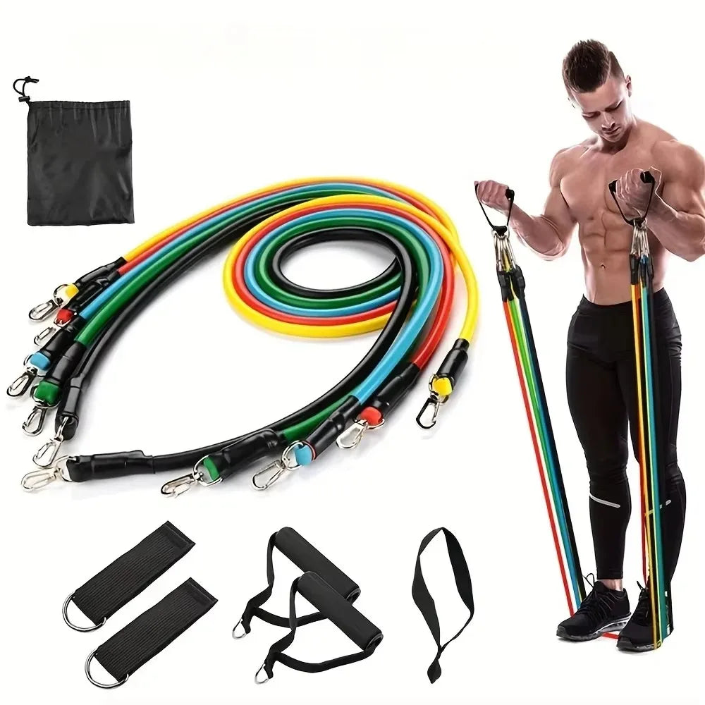Kit fitness de 11 pièces – Élastiques de résistance et accessoires