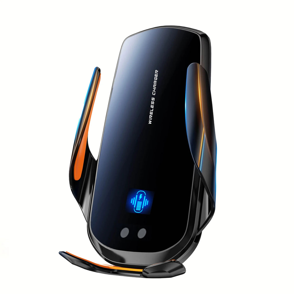 Support téléphone auto noir pour grille d’aération – Recharge sans fil