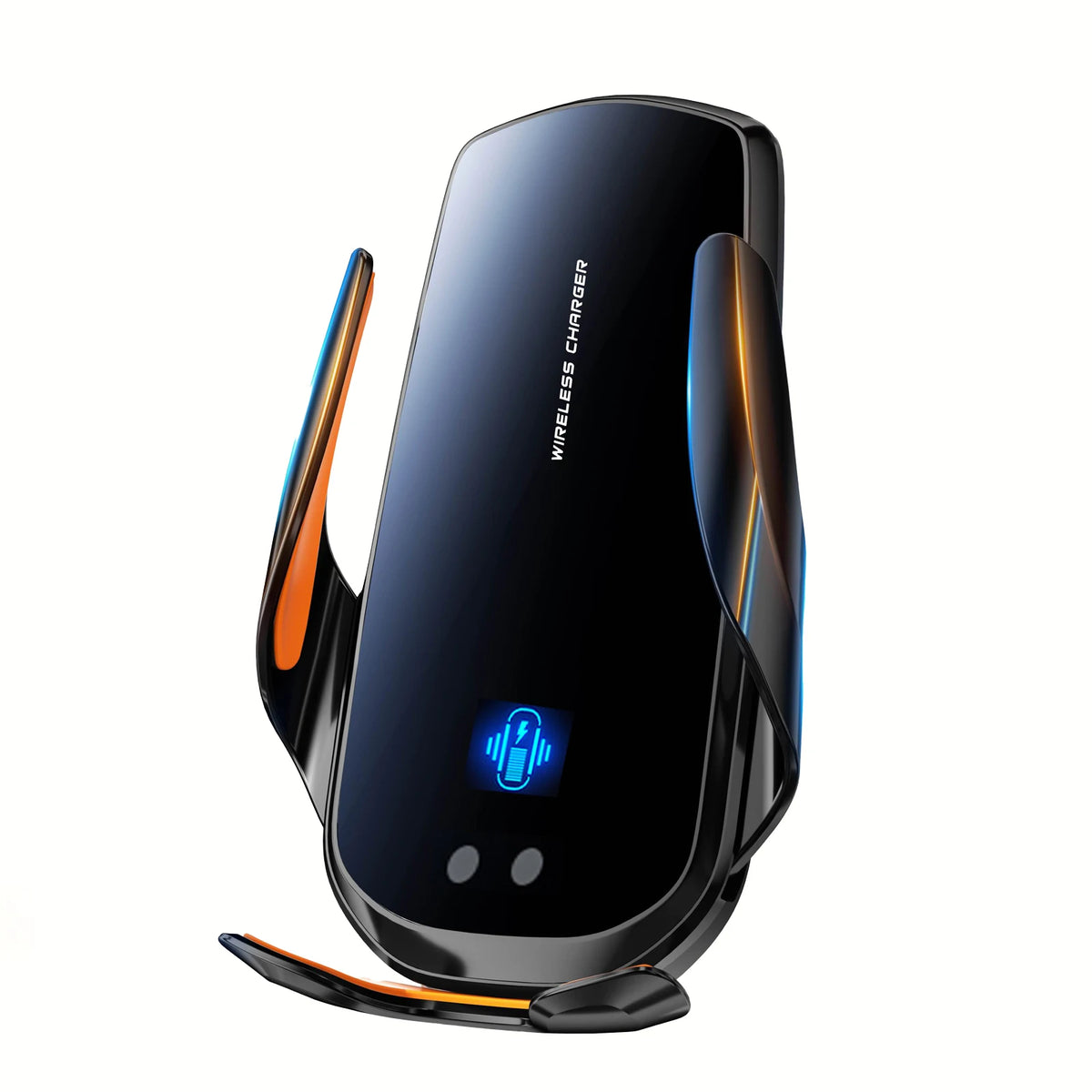 Support téléphone auto noir pour grille d’aération – Recharge sans fil