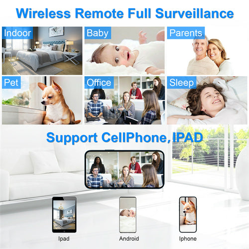 Caméra-horloge Wi-Fi avec vision nocturne infrarouge