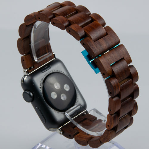 Bracelet Apple Watch en Bois Artisanal – Noyer, Zèbre, Santal Rouge & Noir