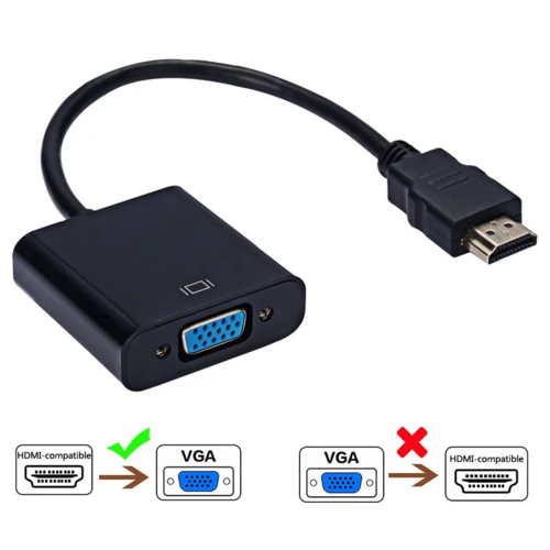 Adaptateur HDMI vers VGA 1080P – Plug & Play, Compatible PC, PS4, Xbox, Projecteur