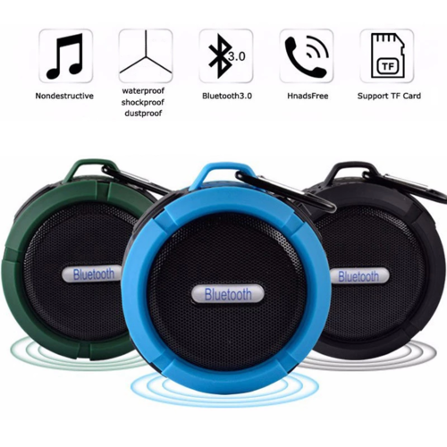 Mini enceinte Bluetooth avec ventouse et crochet, FM et carte TF