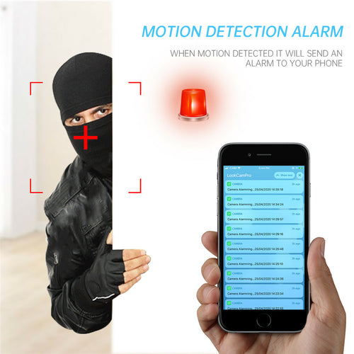 Caméra-horloge Wi-Fi avec vision nocturne infrarouge