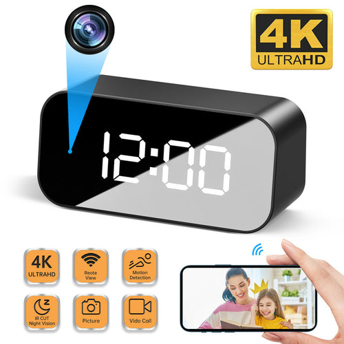 Caméra-horloge Wi-Fi avec vision nocturne infrarouge