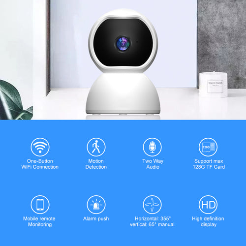 Caméra de Sécurité Intérieure WiFi 1080P – Vision Nocturne, Détection de Mouvement