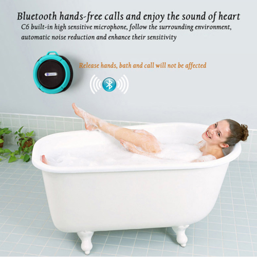 Mini enceinte Bluetooth avec ventouse et crochet, FM et carte TF