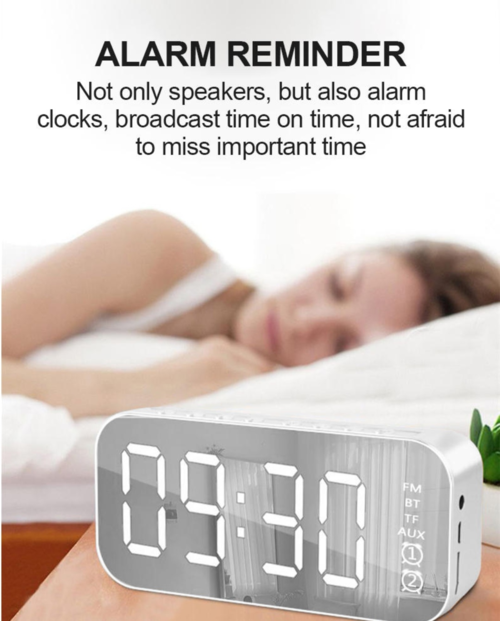 Réveil LED avec Enceinte Bluetooth 5.0 – Radio FM, Minuterie Sommeil, 5W