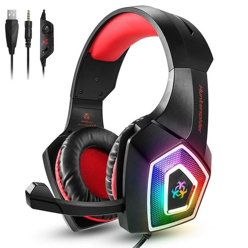 Casque Gaming RGB Stéréo avec Micro Rétractable – LED 7 Couleurs, Multi-Plateforme