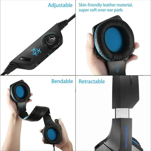 Casque Gaming RGB Stéréo avec Micro Rétractable – LED 7 Couleurs, Multi-Plateforme