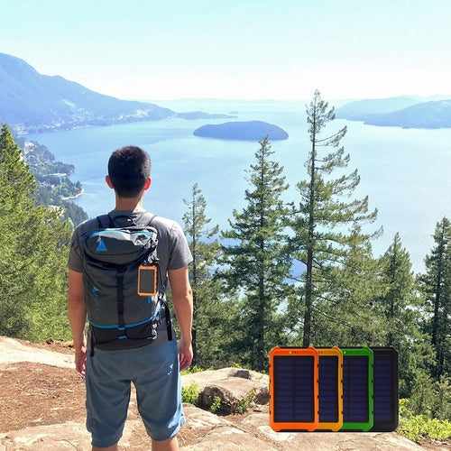 Batterie Solaire Portable 6000mAh – Double USB, Lampe Torche & Résistance à l'Eau